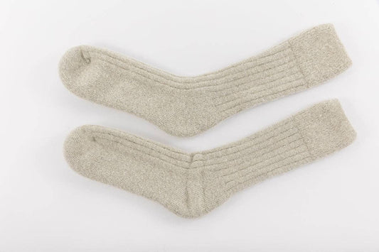 Ultra Soft Alpaca Bed Socks | Pearl Grey