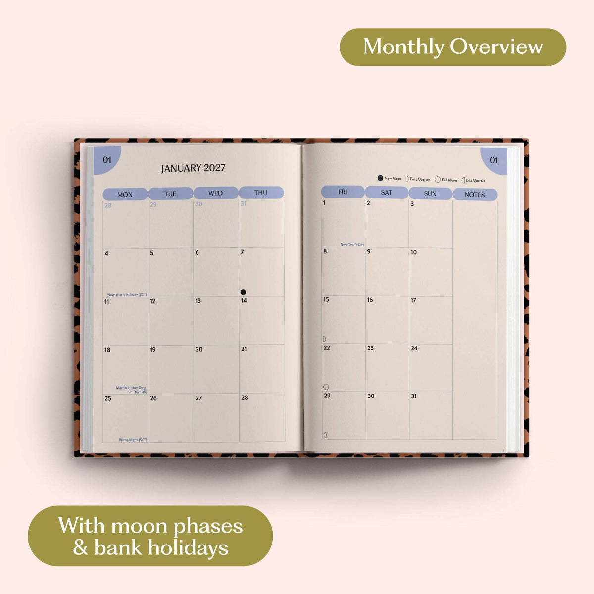 2027 Diary | Leopard | Week to view