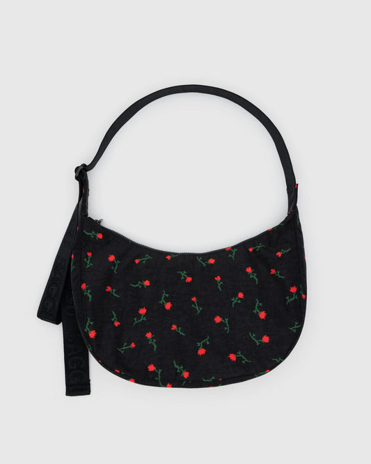 Medium Crescent Bag | Painted Wildflowers