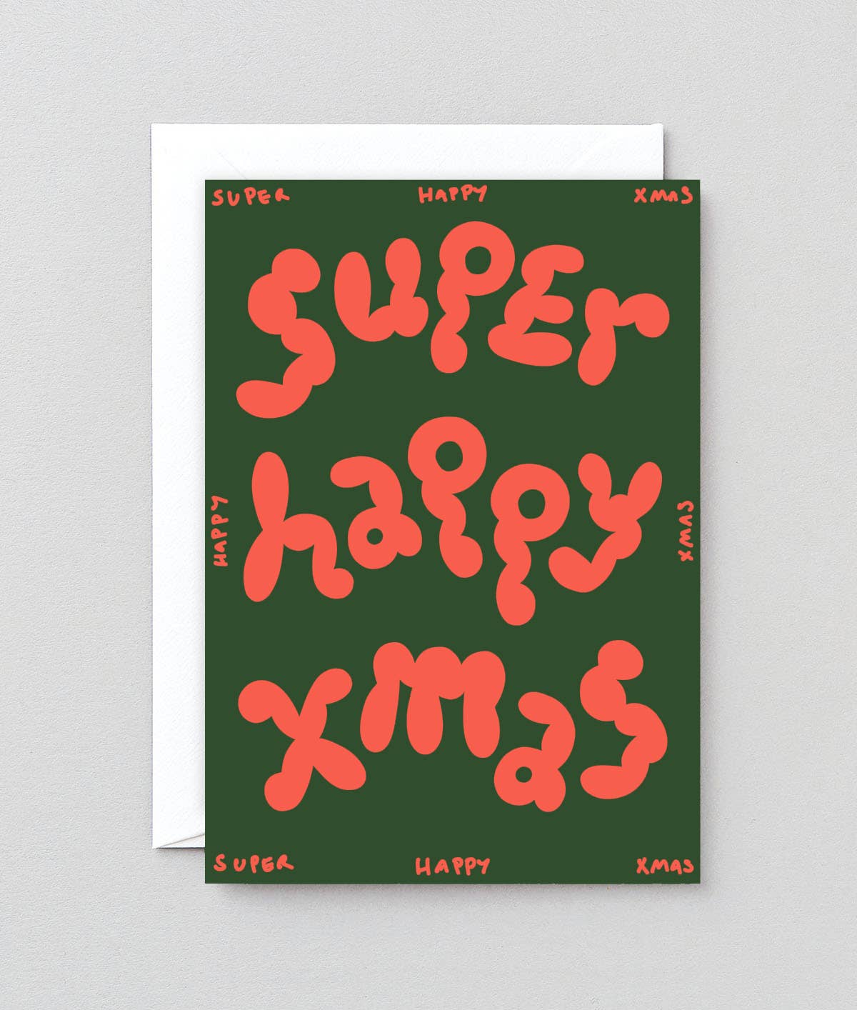 'Super Happy Xmas' Embossed Holiday Greeting Card