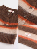 Stripe Wool Knit Cardigan/Scarf Set | Various Colours
