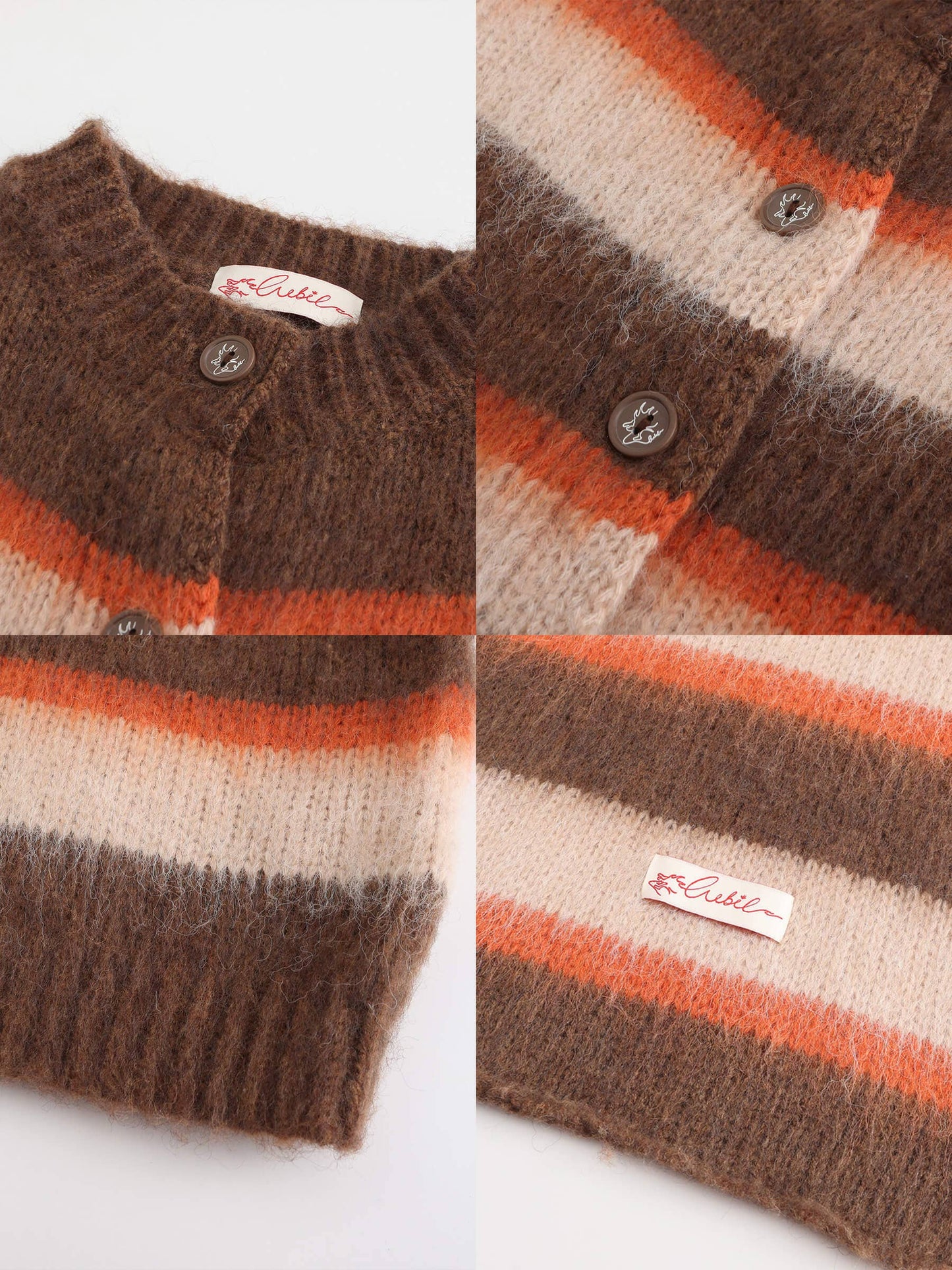 Stripe Wool Knit Cardigan/Scarf Set | Various Colours