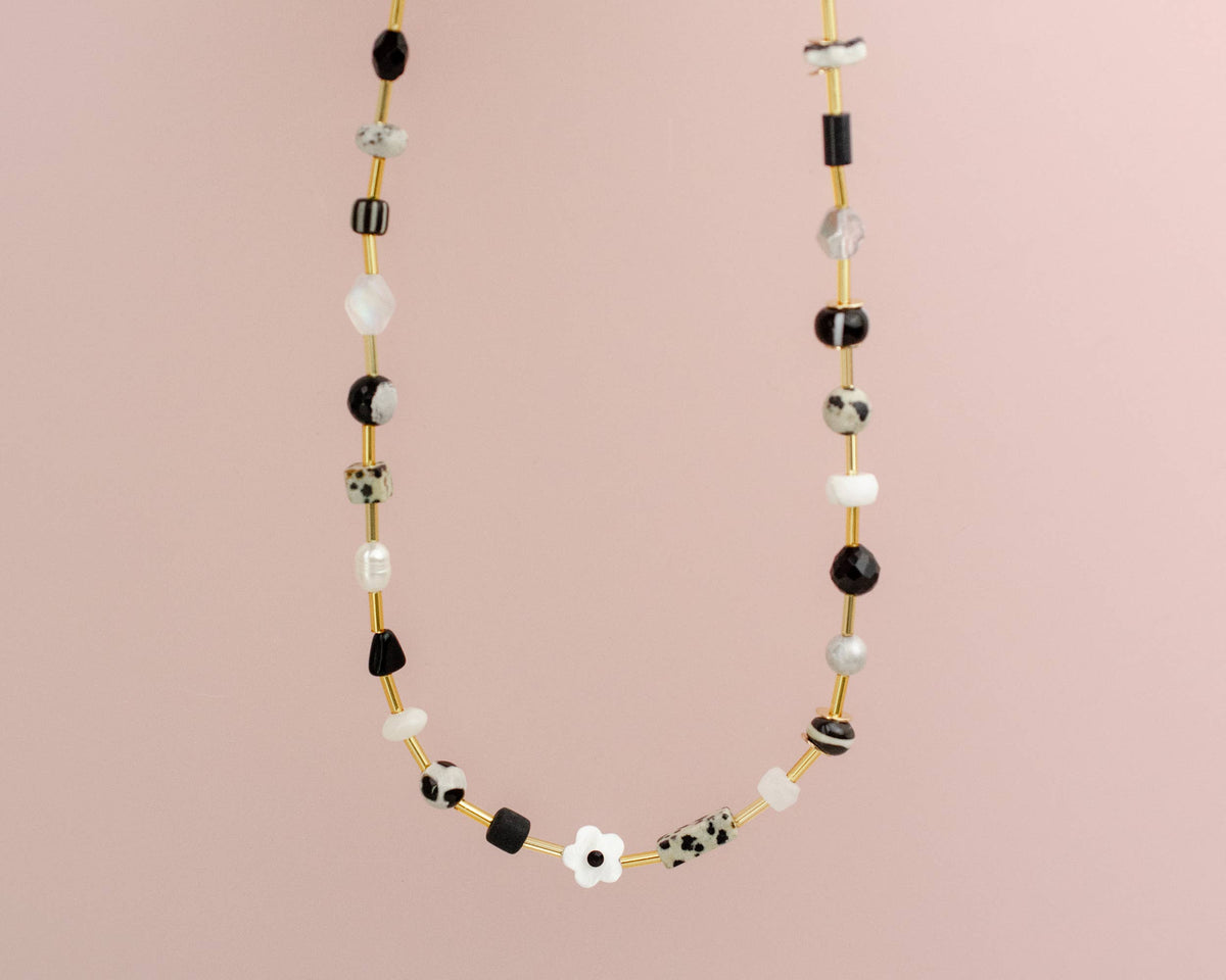 Beaded Necklace | Black and White