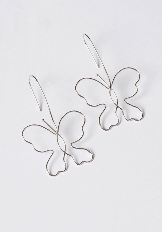 Butterfly Hook Earrings | Silver & Gold