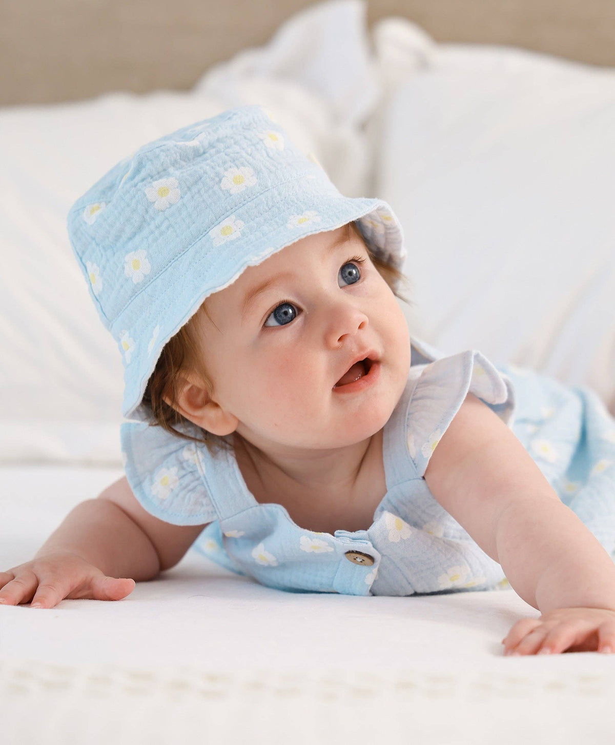 Cotton Muslin Bucket Hat | Daisy Blue