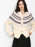Fair Isle Knit Cardigan | 100% Wool