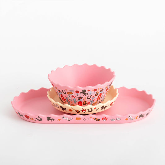 Cowgirl Bowl and Plate Set