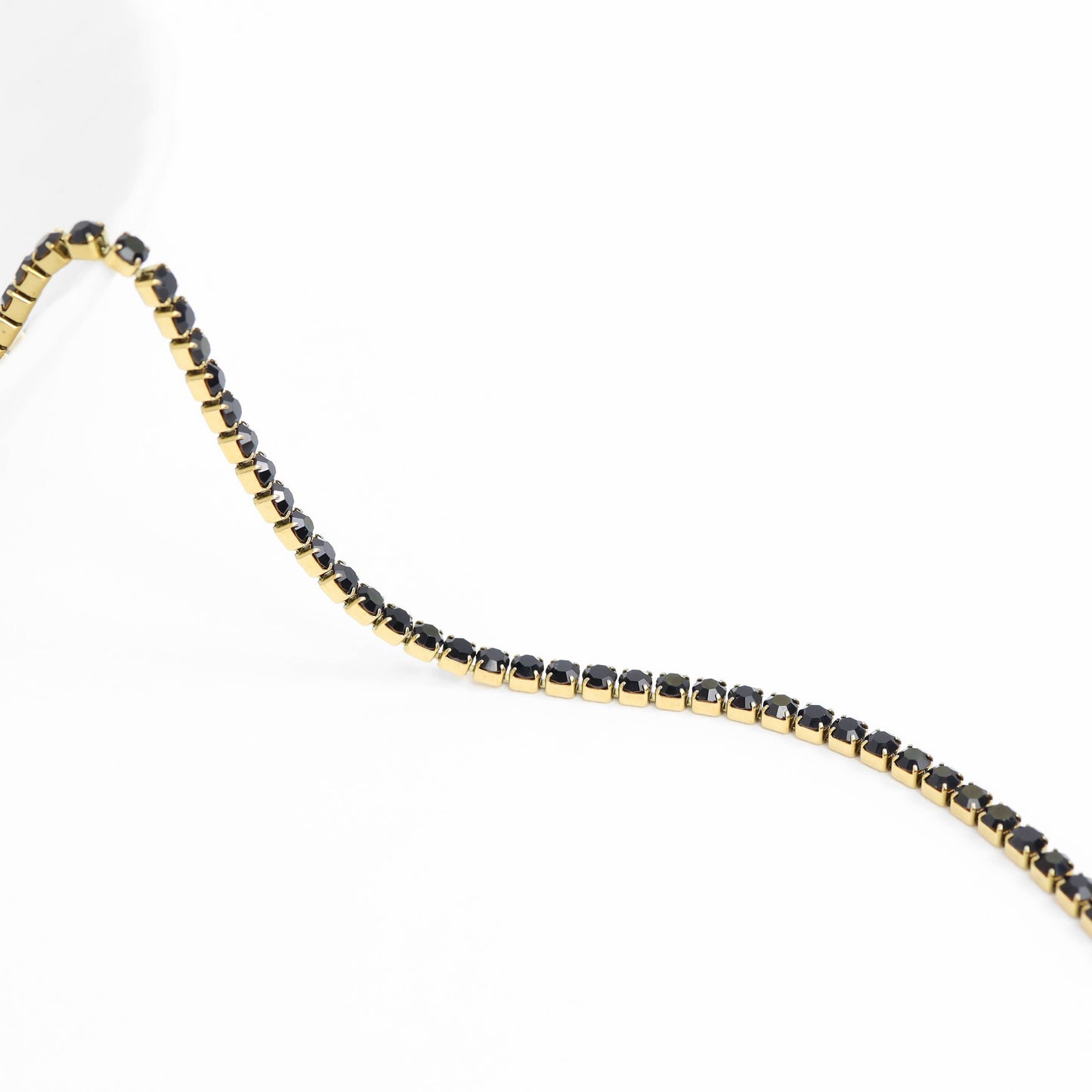 Black Tennis Chain Bracelet | Gold