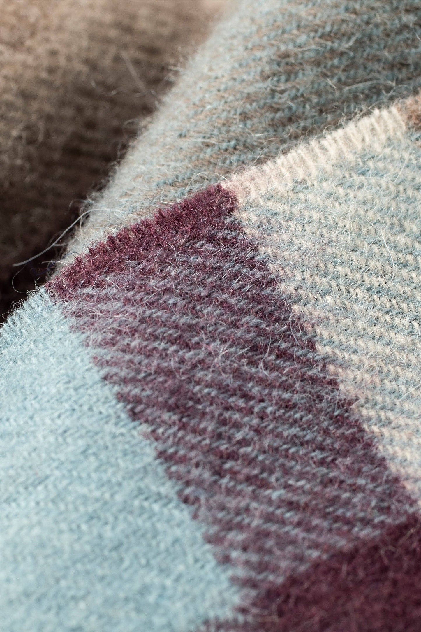 Tartan Lambswool Scarf | Blue Taupe