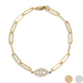 Evil Eye Paperclip Chain Bracelet | More colours avail