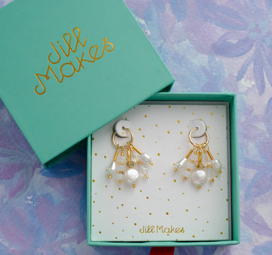 Riviera Pearl Dangle | Hoop Earrings