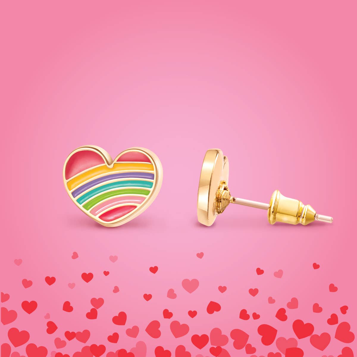 Rainbow Heart | stud earrings