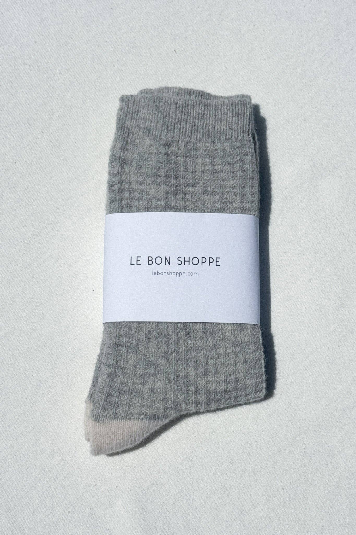 Wool Waffled Socks | Stone Cream
