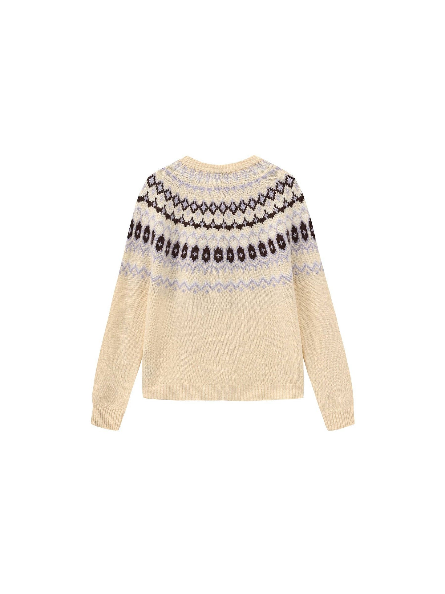 Fair Isle Knit Cardigan | 100% Wool