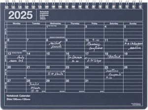 Notebook Calendar 2025 | Black & Neon Blue