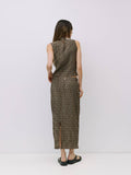 The Sab Skirt | Plaid Crinkle Midi Skirt