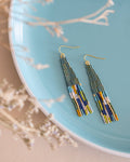 Beaded Abstract Fringe Earrings | Emerald