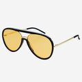 Shay Aviator Sunglasses | Black Soft Amber