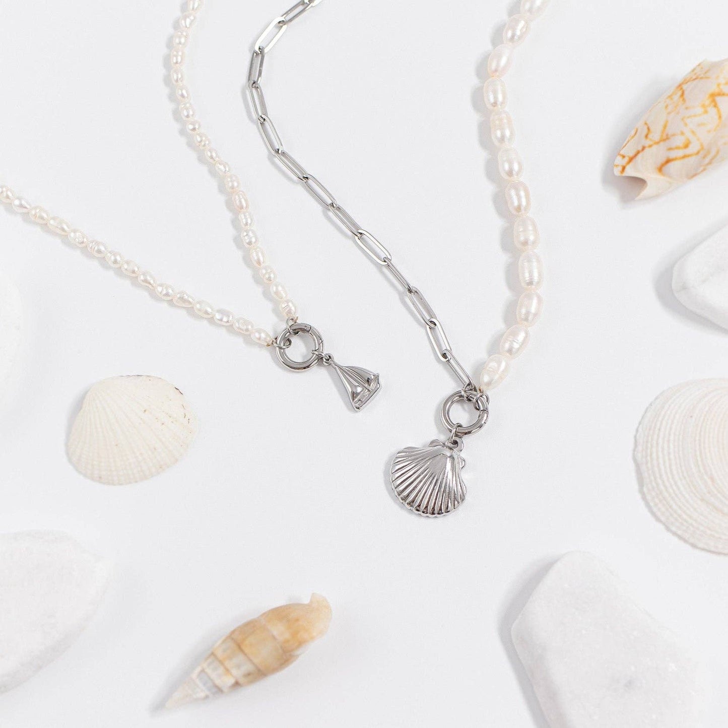 Freshwater Pearl  Split Chain Necklace | various colours