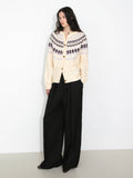 Fair Isle Knit Cardigan | 100% Wool