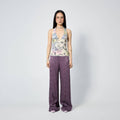 Frayed Hem Straight Leg Pant | Purple Rose