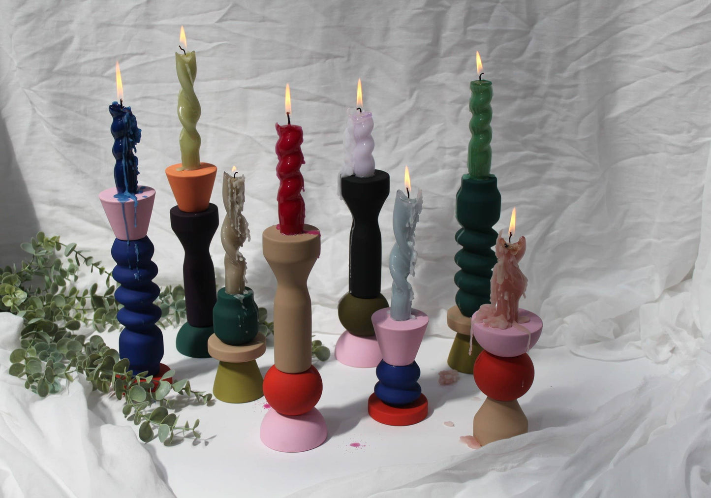 Stacks Candlestick Holder | Peach Tall