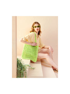 Summer Days Straw Tote bag | Green