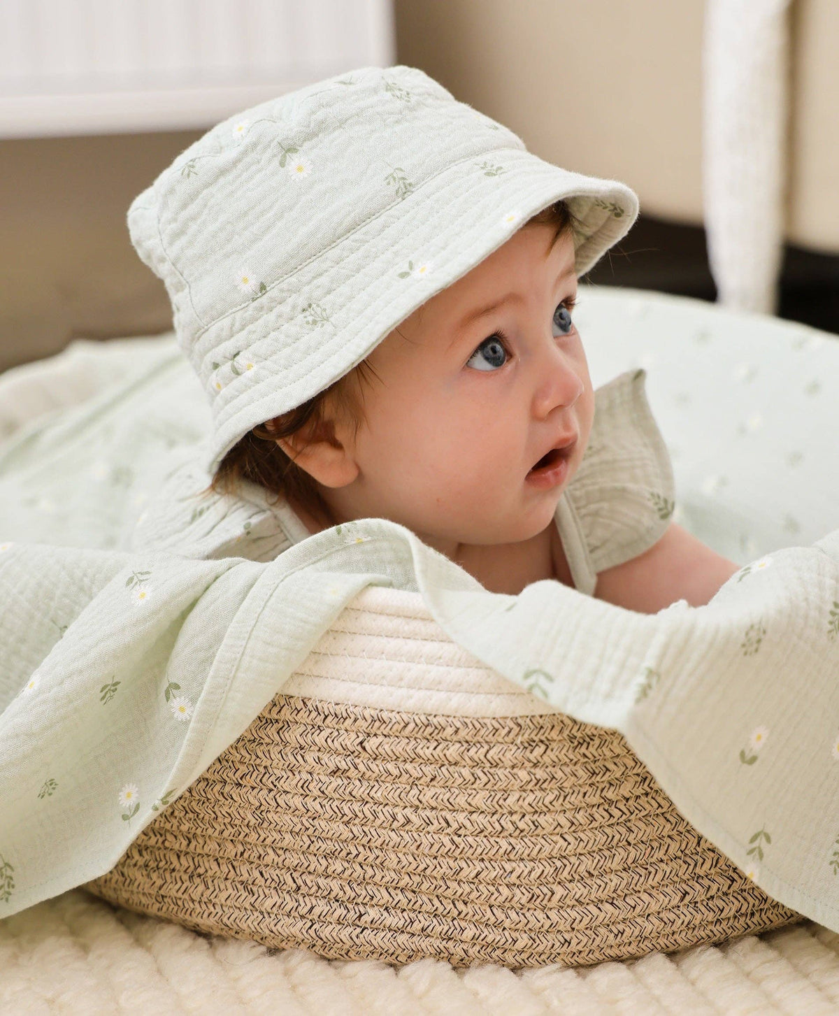 Cotton Muslin Bucket Hat | Daisy Green