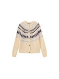 Fair Isle Knit Cardigan | 100% Wool