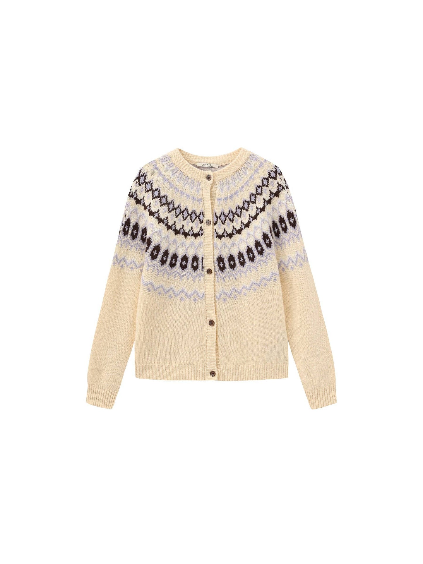 Fair Isle Knit Cardigan | 100% Wool
