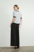 Contrast Edge Collar Blouse