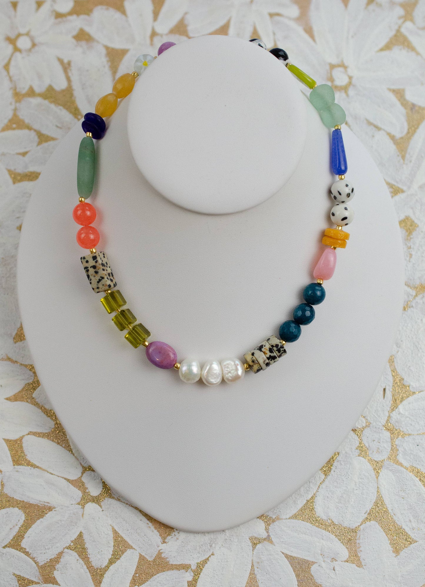 Pearl Beaded Necklace | Multicoloured