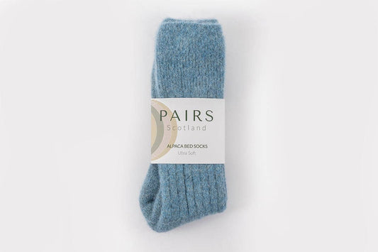 Ultra Soft Alpaca Bed Socks | Blue