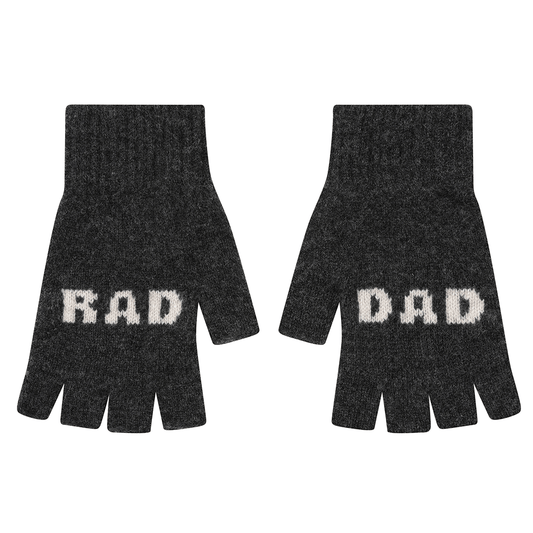 Rad Dad Wool Mittens | Charcoal & Grey