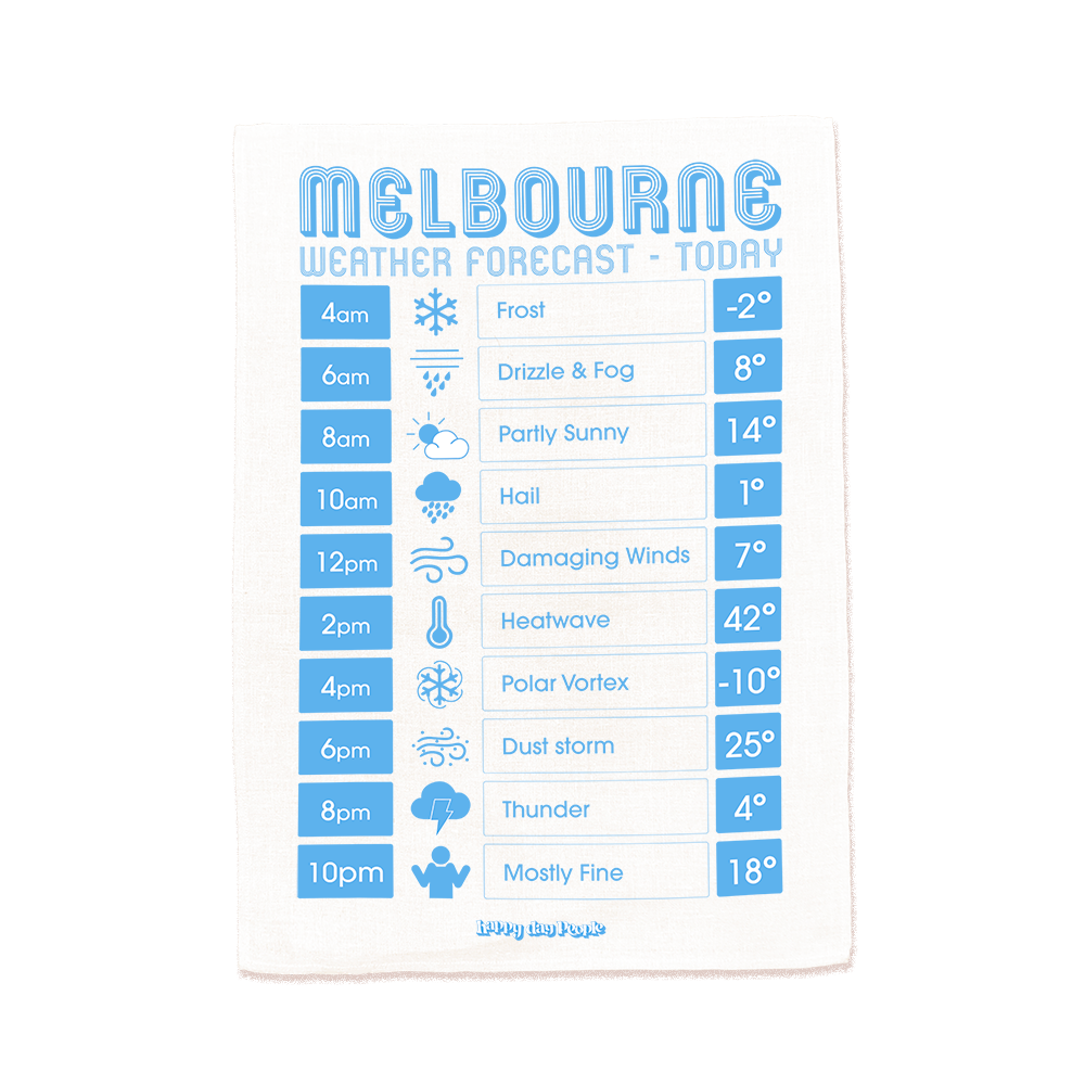 Melbourne Weather Tea Towel