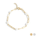 Pearl Paperclip Chain Bracelet