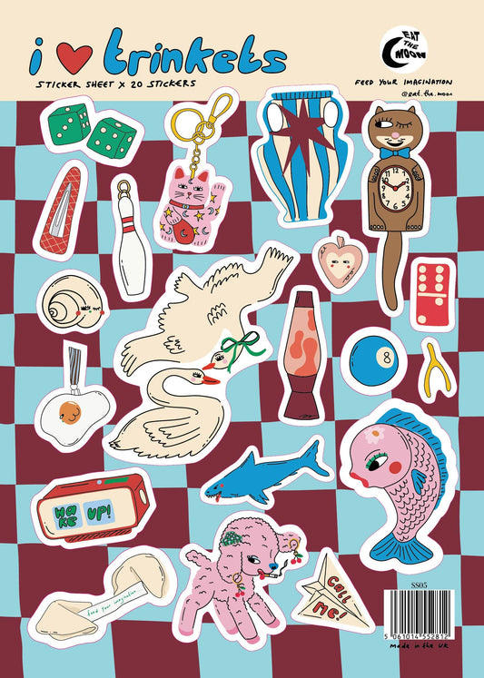 i heart trinkets | A5 sticker sheet