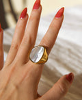 Mother of Pearl | Large Gold Ring