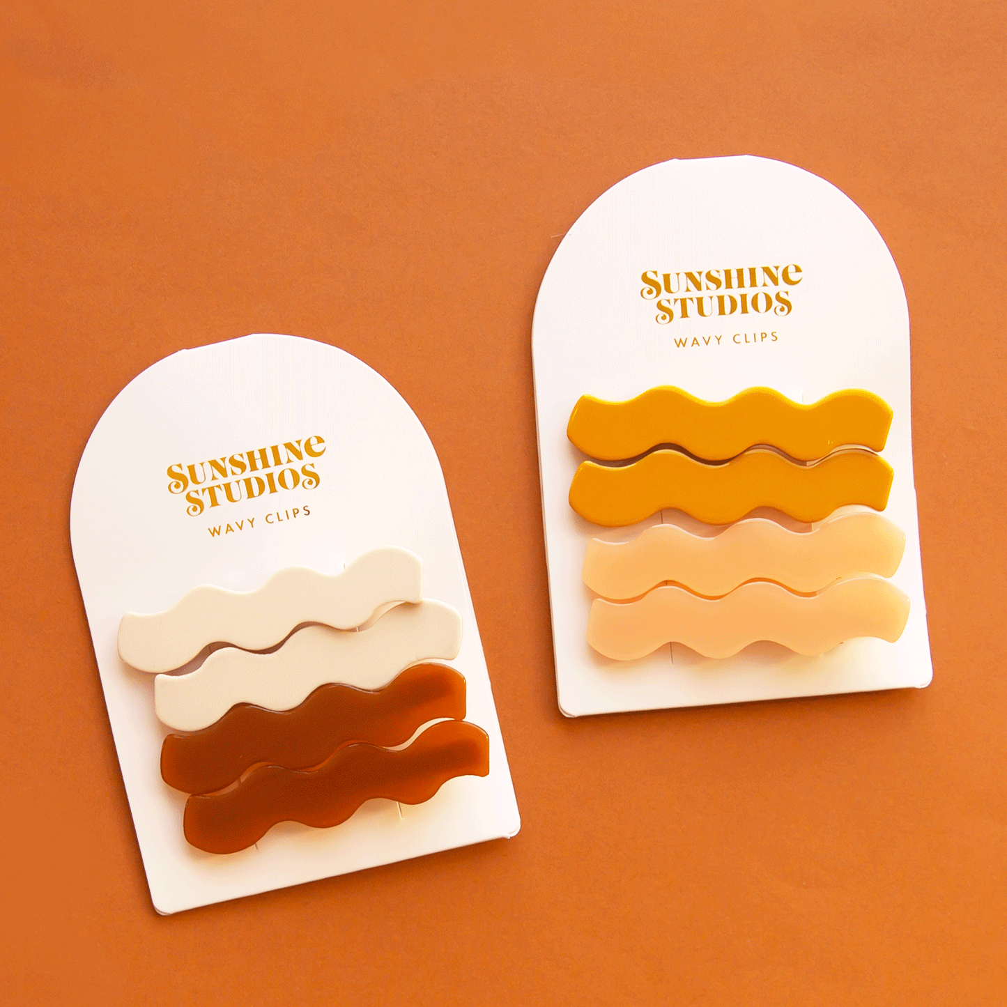 Wavy Hair Clips | Cognac