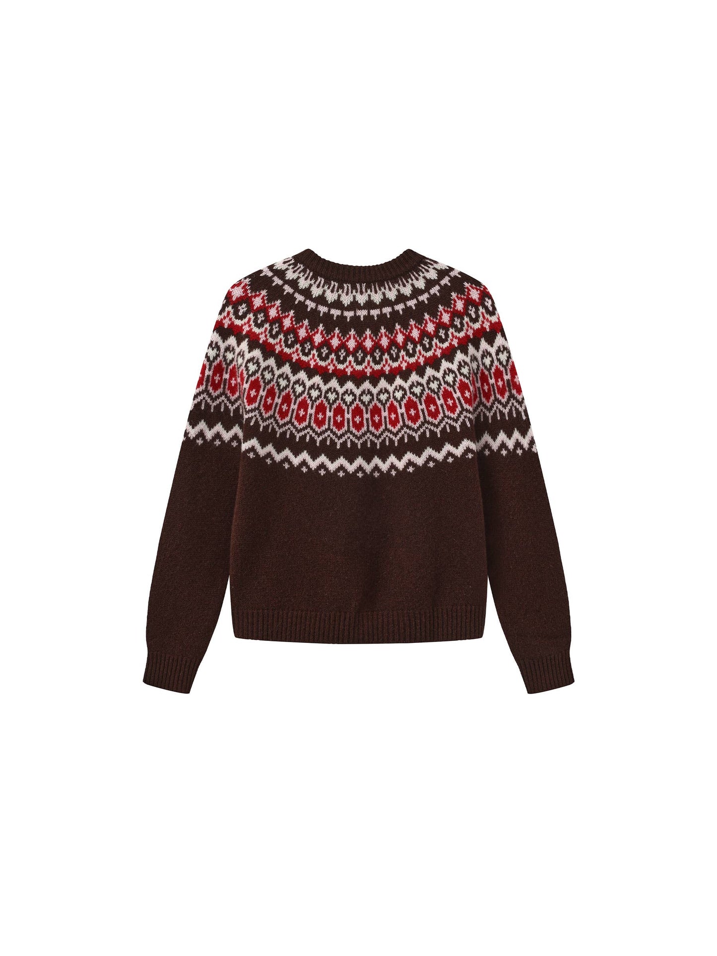 Fair Isle Knit Cardigan | 100% Wool