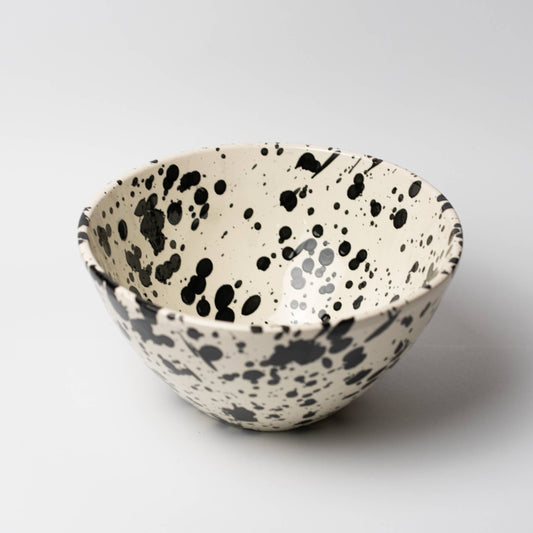 Large Ceramic Salad Bowl | Black and White - GALAXI