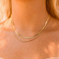 Herringbone Chain Necklace | Gold