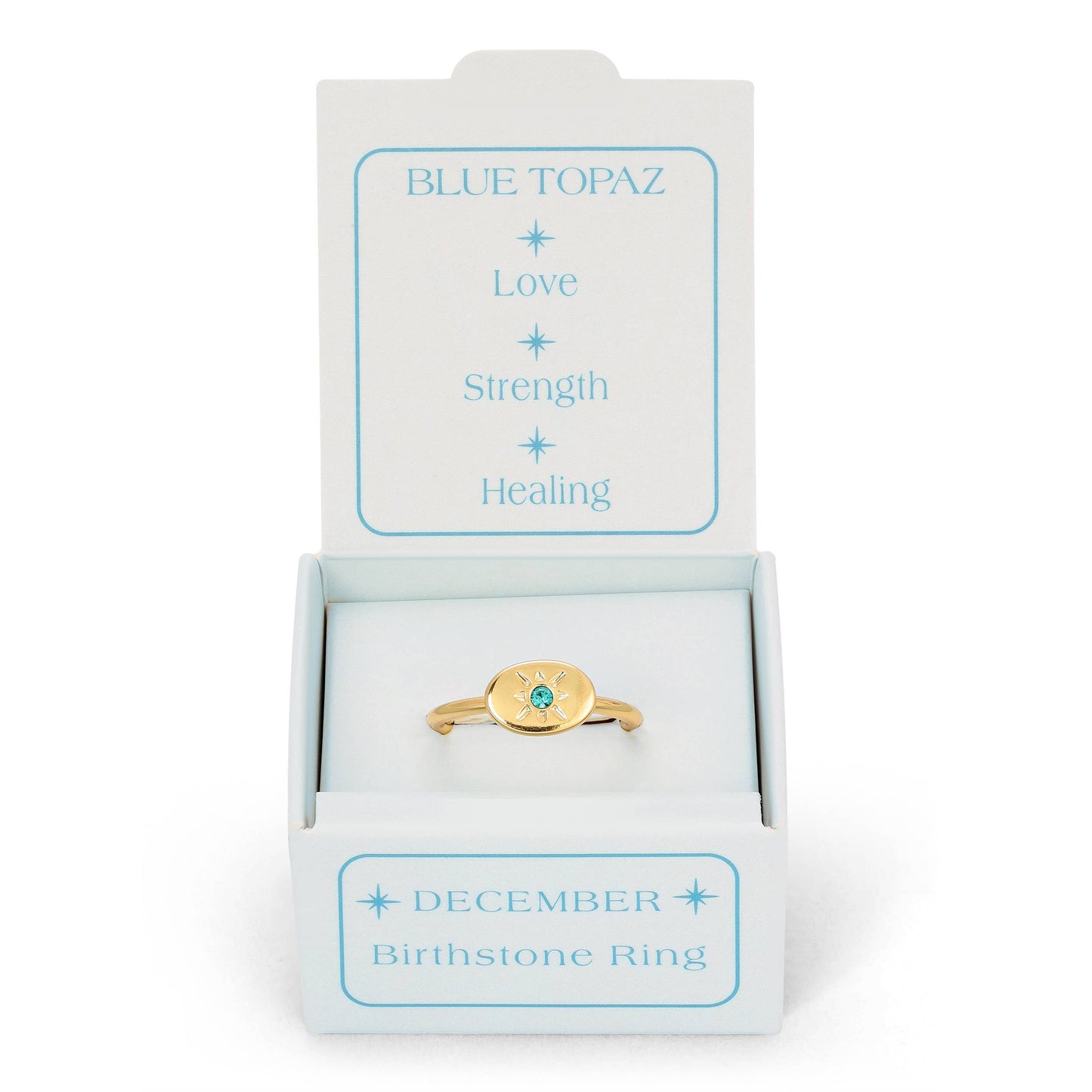 Birthstone Signet Ring | December - Blue Zircon
