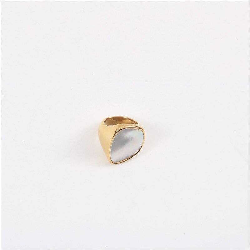 Mother of Pearl | Large Gold Ring