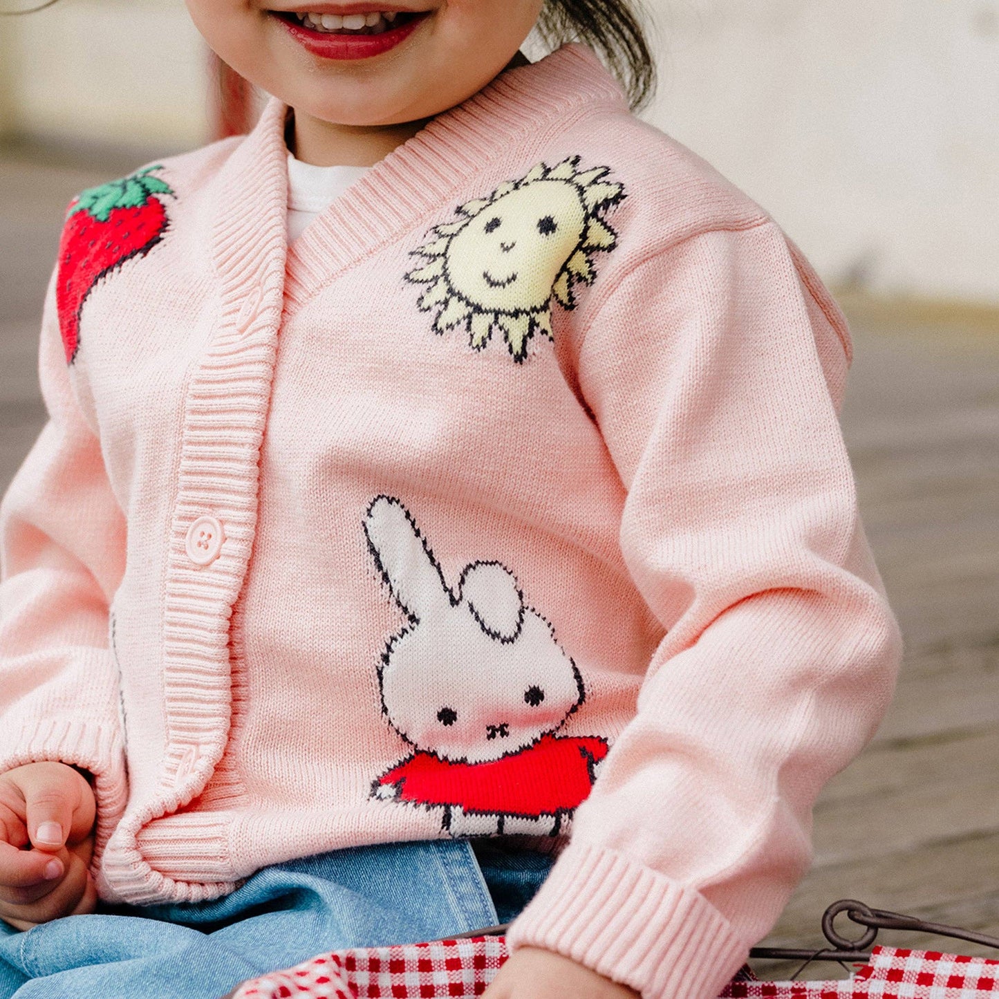 Miffy Knit Cardigan | Soft Pink