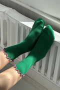 Ruffled Modal Socks | Green