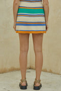 Knitted Stripe Mini Skirt