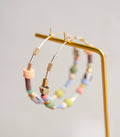 Large Pastel Beaded Hoops