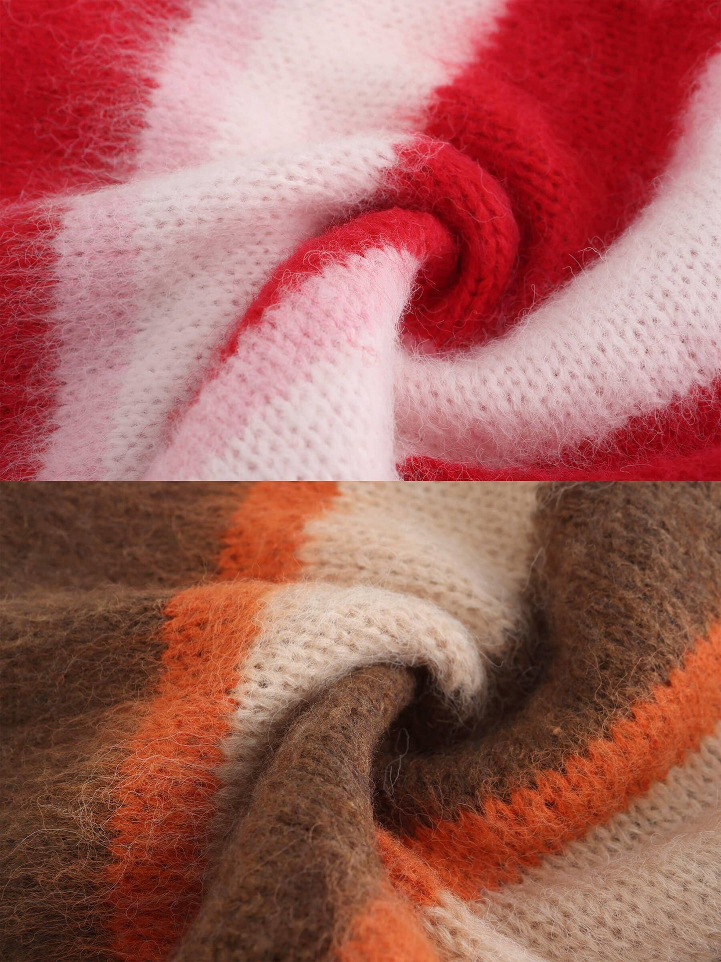 Stripe Wool Knit Cardigan/Scarf Set | Various Colours