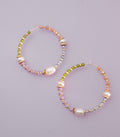 Jules | Pearl and Pastel Beaded Hoops